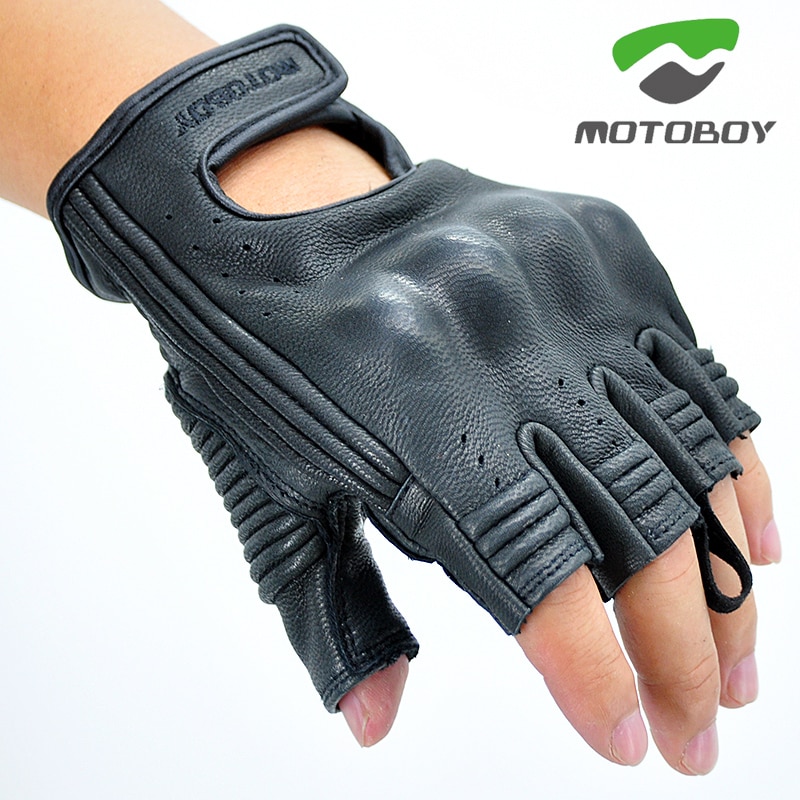 Genuine-Leather-half-finger-Motorcycle-Gloves-Summer-Motocross-Racing-Gloves-sheep-skin-goat-leather-Moto-Boy