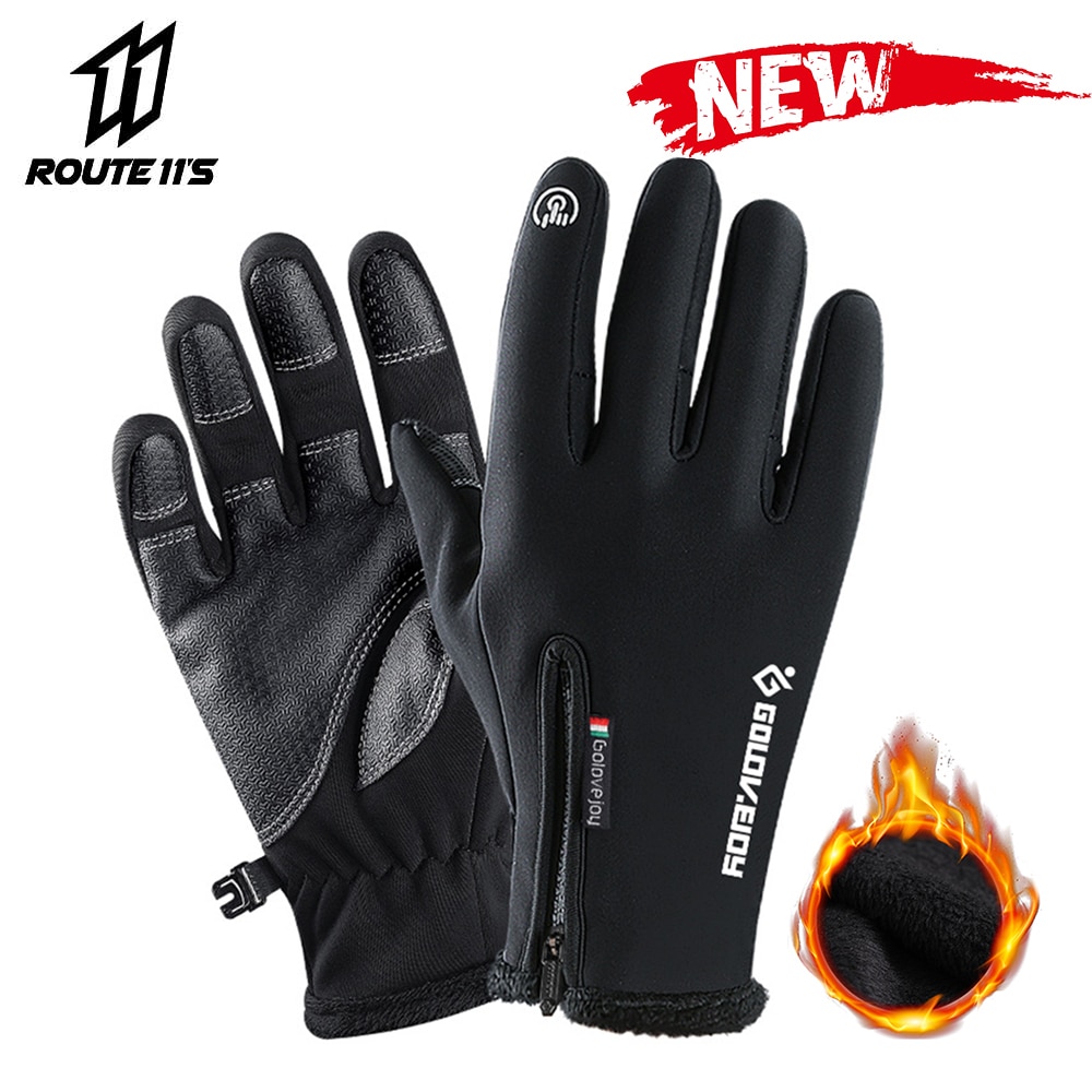 Motorcycle Gloves Moto Gloves Winter Thermal Fleece Lined Winter Water ...