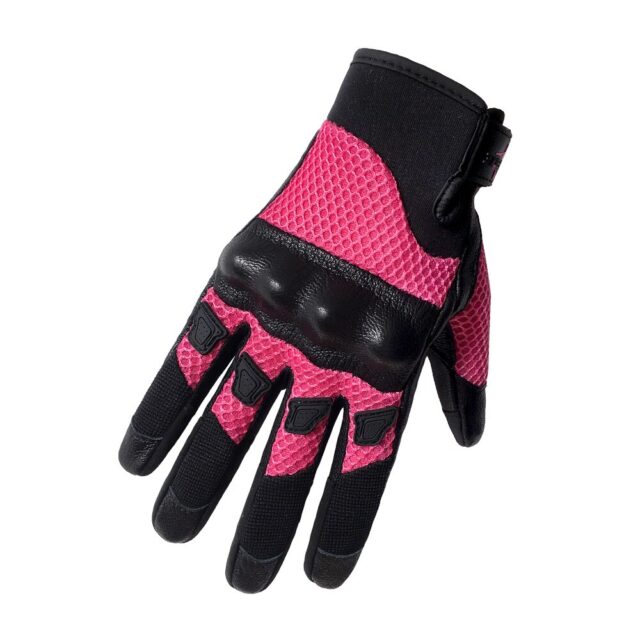 Motorcycle Gloves Women Leather Touch Hi-flow Mesh Goatskin Breathable