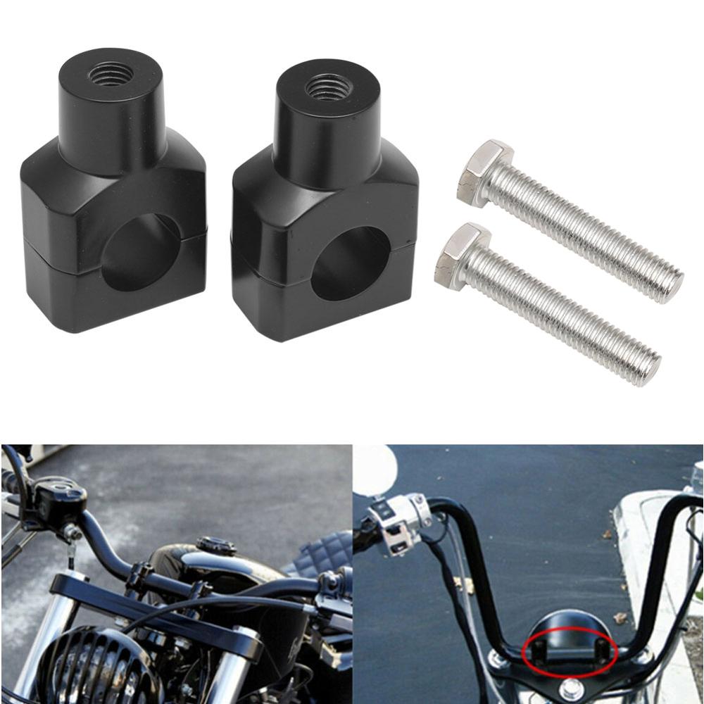 Motorcycle Universal Black 22mm Cafe Racer New Handlebar Riser Clamp ...