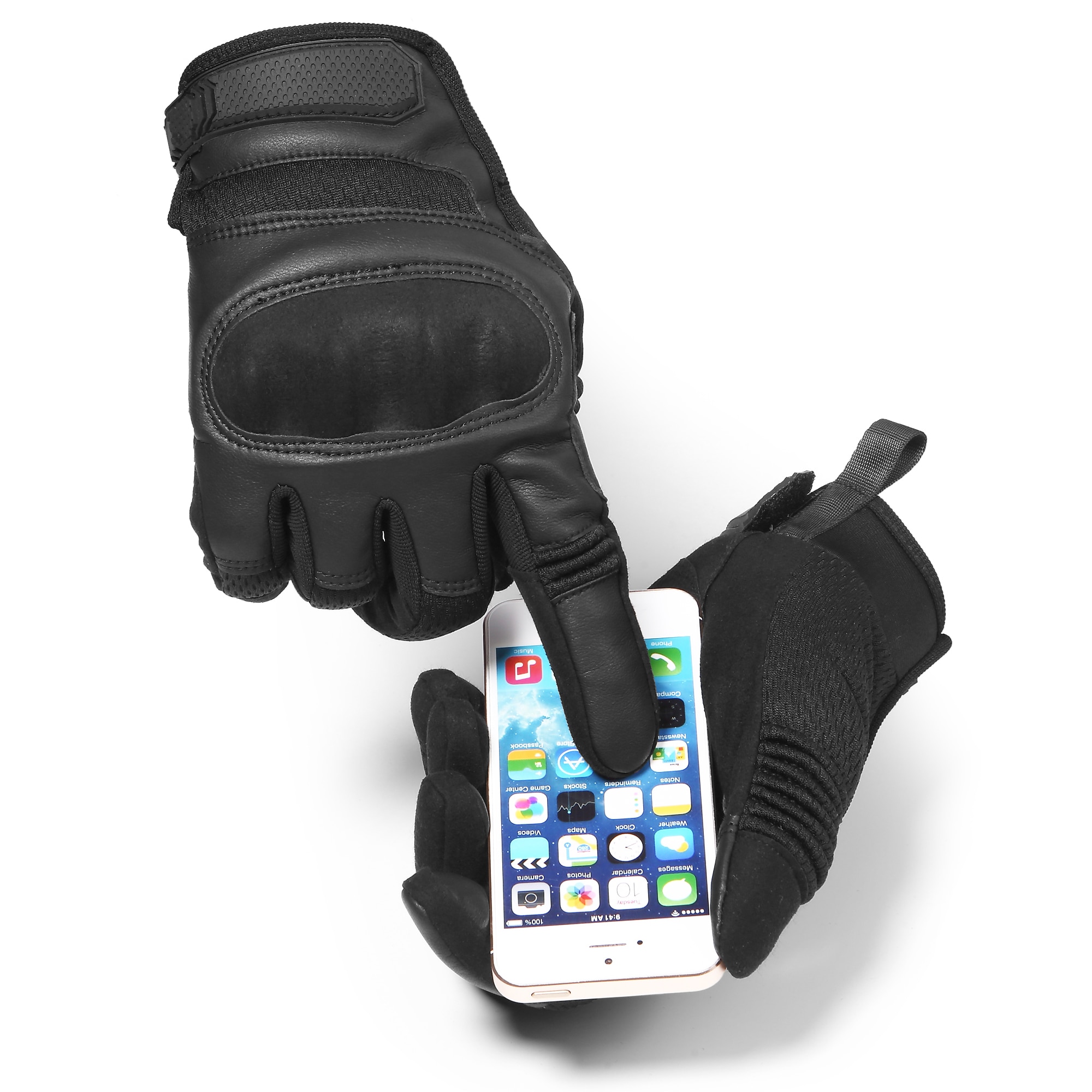 Touch Screen Motorcycle Gloves Moto Motorbike Motocross PU Leather Protective Gear Hard Knuckle