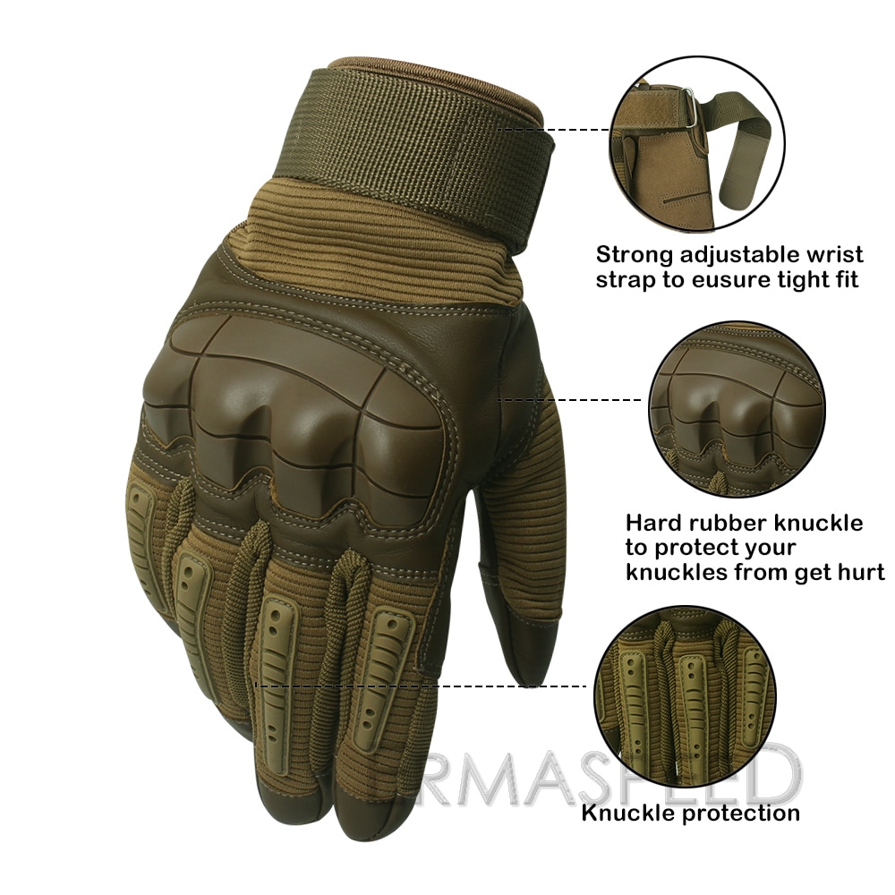 Winter Motorcycle Gloves Leather Tactical Military Full ...