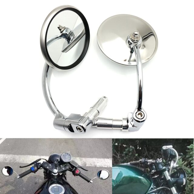 Evomosa Motorcycle Side Mirrors Motorbike Rearview Bar End Mirrors For Cruiser Chopper Bobber