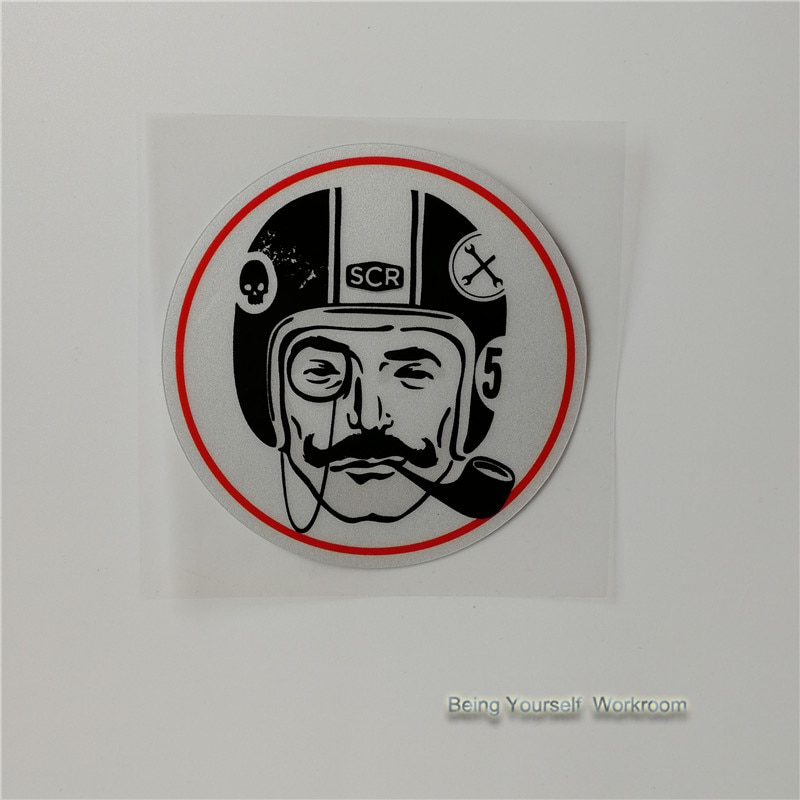 Retro Cafe Racer Gentleman Stickers Motocross Sticker Rider Windshield