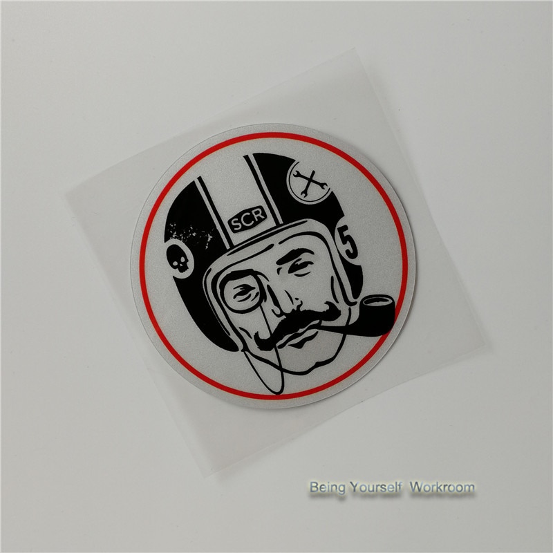 Retro Cafe Racer Gentleman Stickers Motocross Sticker Rider Windshield