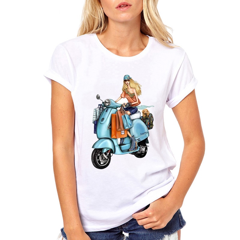 2019-Cool-Tee-Vespa-Girl-Riders-Motorcycle-T-Shirt-Women-Summer-Tops-Female-Causal-T-shirt