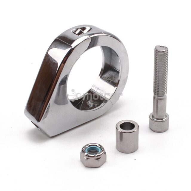 2x Chrome Motorcycle Turn Signal Bracket 39mm Front Fork Relocation