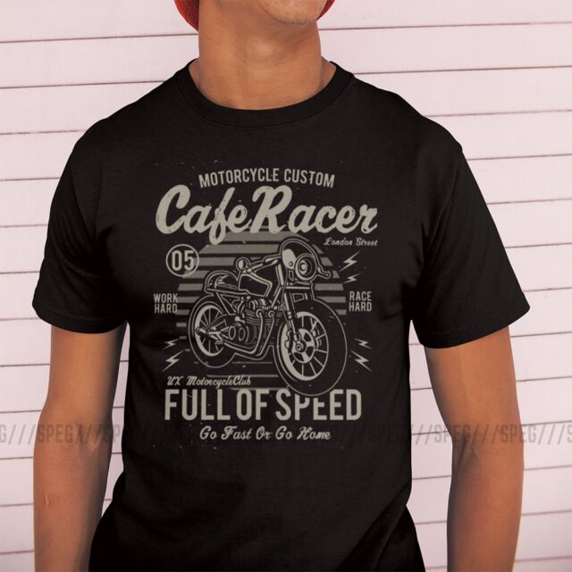 Cafe Racer Full of Speed Motorcycle Retro T Shirt Vintage 100% Cotton ...