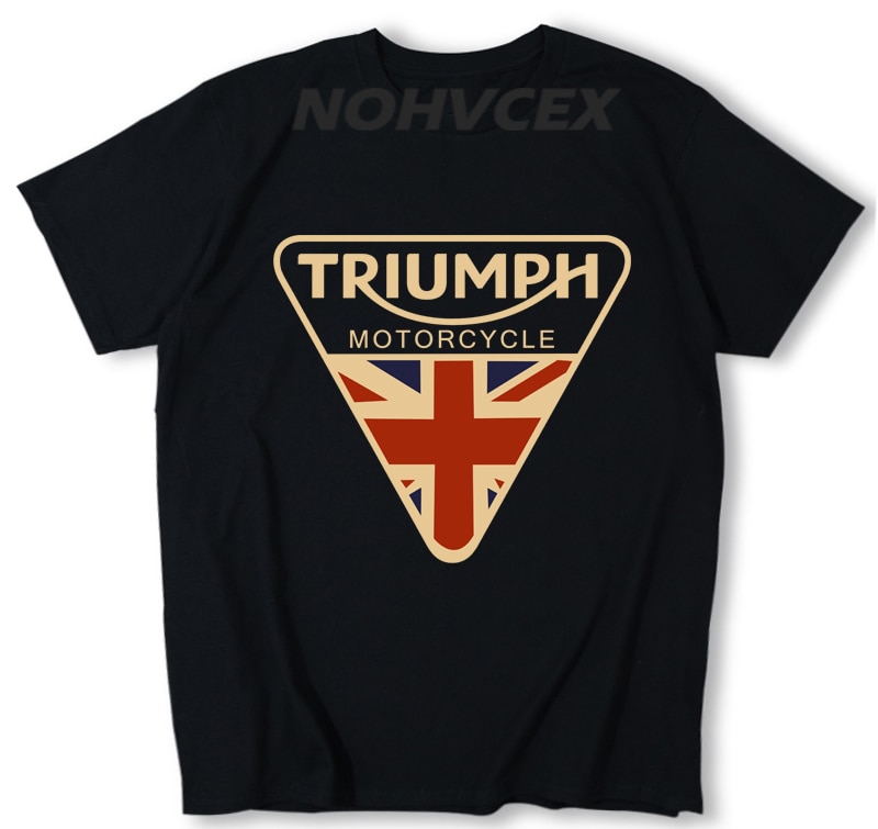 Mens t shirts fashion TRIUMPH MOTORCYCLE Logo t shirt cotton leisure O