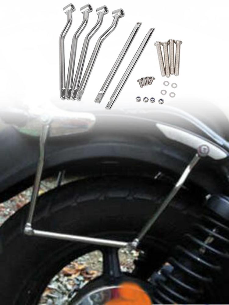 Motorcycle Bag Bracket Retro Bag Bracket Side Box hanging Black Saddle Bag Support Bars Mount