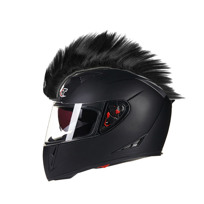 NEW Motorcycle full face Helmet Hair Punk Motorcycle decoration Ski