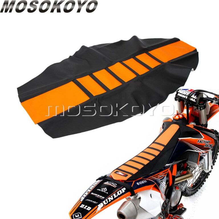 Orange Motocross Dirt Bike Seat Cover Pro Ribbed Gripper Soft Seat