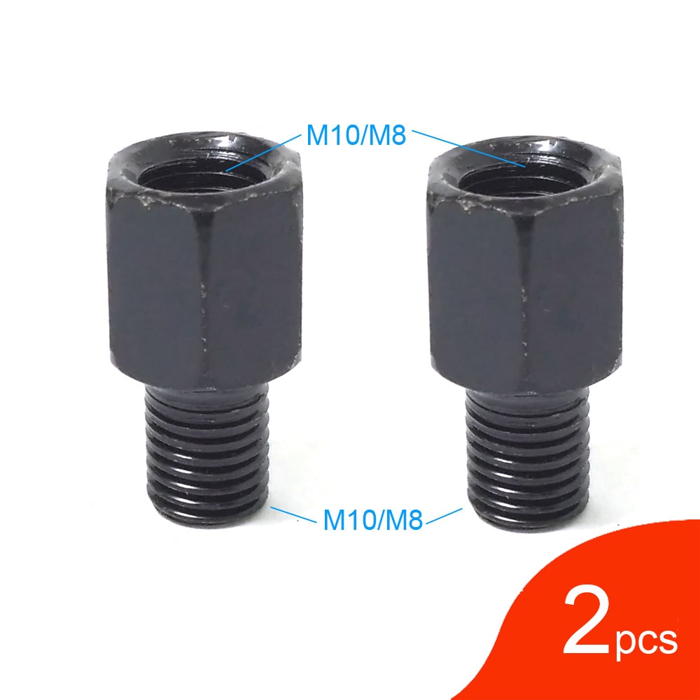 Pair-Black-Motorcycle-Mirror-Adapters-M10-10MM-M8-8MM-Rearview-Mirrors-Conversion-Bolt-Clockwise-Anti-clock